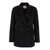 TWINSET Black Double-Breasted Coat With Peak Revers In Wool Blend Woman Black