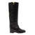 Via Roma 15 Black Leather Boots With Metal V Logo Detail Via Roma 15 Woman Black