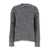 MSGM Grey Crewneck Sweater With All-Over  Frayed Details In Cotton Blend Woman GREY