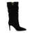 Via Roma 15 Black Heeled And V-Detail Boots In Suede Woman Black