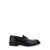 Dolce & Gabbana Black Slip-On Loafers With Dg Logo In Leather Man Black