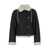 URBANCODE Black Double-Breasted Shearling Jacket In Ecoleather Woman Black