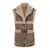 URBANCODE Brown Single-Breasted Sleeveless Shearling Jacket Wirh Notched Revers In Ecofur Woman BROWN