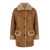 URBANCODE Beige Single-Breasted Shearling Jacket With Classic Wide Collar In Ecofur Woman Beige