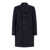 Tagliatore Blue Single-Breasted Coat With Logo Pin In Wool Blend Man BLUE