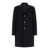 Tagliatore Black Single-Breasted Coat With Logo Pin In Wool Blend Man Black