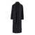 P.A.R.O.S.H. Long Double-Breasted Black Coat With Tie-Up Collar In Heavy Fabric Woman Black