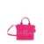 Marc Jacobs 'The Mini Tote' Fuchsia Tote Bag With Logo Lettering On The Front In Grained Leather Woman Purple