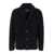 Tagliatore Black Cardigan With Shawl Collar In Ribbed Wool Man Black