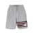 Thom Browne Grey Shorts With 4 Bars Logo In Cotton Man GREY