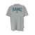 Palm Angels Grey Crewneck T-Shirt With College Style Logo On The Front In Cotton Man GREY