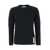 AUTRY Grey Crewneck Sweater With Logo Patch In Ribbed Wool Man Black