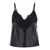 Alberta Ferretti Black Top With Lace Trim In Eco Leather And Fabric Woman Black