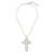 Alessandra Rich 'Pearl Crystal cross' necklace Silver