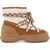 Moon Boot Luna Suede And Shearling Ankle Boots. WHISKY/OFF WHITE