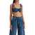 Jean Paul Gaultier Top Bralette In Denim Overalls Buckles VINTAGEBLUE