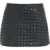 Pinko Quilted patent leather mini skirt Black