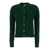 Ralph Lauren Green Cable Knit Cardigan With Pony Embroidery In Wool Woman GREEN