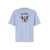 DRÔLE DE MONSIEUR 'Le T-Shirt Crillon' Light Blue T-Shirt With Maxi Print On The Front In Cotton Man BLUE