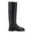 Jil Sander Black Knee-High Boots With Panelled Design In Leather Woman Black