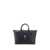 Thom Browne Black Small Duffle Bag With Laminated Logo And Loop In Grain Leather Man Black