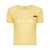 Miu Miu Miu Miu Logo-Patch Cropped T-Shirt Yellow