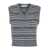 DUNST Grey Sleeveless Vest With V Neck And All-Over Striped Motif In Wool Blend Woman GREY