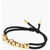 Alexander McQueen Adjustable Rope Graffiti Bracelet With Golden Effect Logo Black