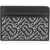 Burberry Leather Kier Card Holder With Monogram Black