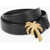 Palm Angels Saffiano Leather Belt With Golden-Effect Buckle 35Mm Black