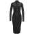 Elisabetta Franchi Viscose dress with chevron motif Black