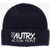 AUTRY Solid Color Wool Blend Beanie With Contrasting Logo Blue