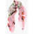 Burberry Cashmere Ken Posy Scarf With Frontal Maxi Print Pink