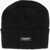 Dondup Solid Color Cashmere And Wool Beanie With Contrasting Logo Black