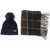 Barbour Ribbed Beanie And Tartan Check Scarf Dover Set Multicolor