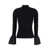 TWINSET Black Sweater With Mock Neck And Flared Cuffs In Viscose Blend Woman Black