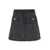 Self-Portrait Black Textured Denim Mini Skirt Black