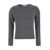 LOW CLASSIC Grey Crewneck Sweater With Logo Patch On The Rear In Wool Blend Woman GREY