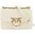 Pinko Mini Love Bag One Chevron BIANCO SETA-ANTIQUE GOLD