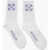 Off-White Embroidered Logo Ribbed Socks White