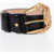 Versace Leather Maxi Belt With Golden Buckle 50Mm Black