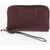 Longchamp Solid Color Leather Wallet Burgundy