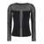 FEDERICA TOSI Black Crewneckt-Shirt With Semi Transparent Inserts  In Tulle Stretch Woman Black