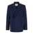 MSGM Blue Double-Breasted Jacket With Notched Revers In Wool Stretch Man BLUE