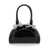 Self-Portrait Black Mini Handbag With Bows In Patent Leather Woman Black