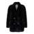 VALENTINI 1972 Black Double-Breasted Jacket With Notched Revers In Ecofur Woman Black