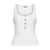 Self-Portrait White Sleeveless Top With Crystals In Ribbed Knit Woman WHITE