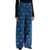 Self-Portrait Wide Leg Jeans With Bow Print Design BLUE