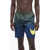 Nike Maxi Logo Printed Grid Swoosh Swim Shorts Blue