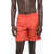 Givenchy Solid Color Swim Shorts With Silver-Tone Logo Red